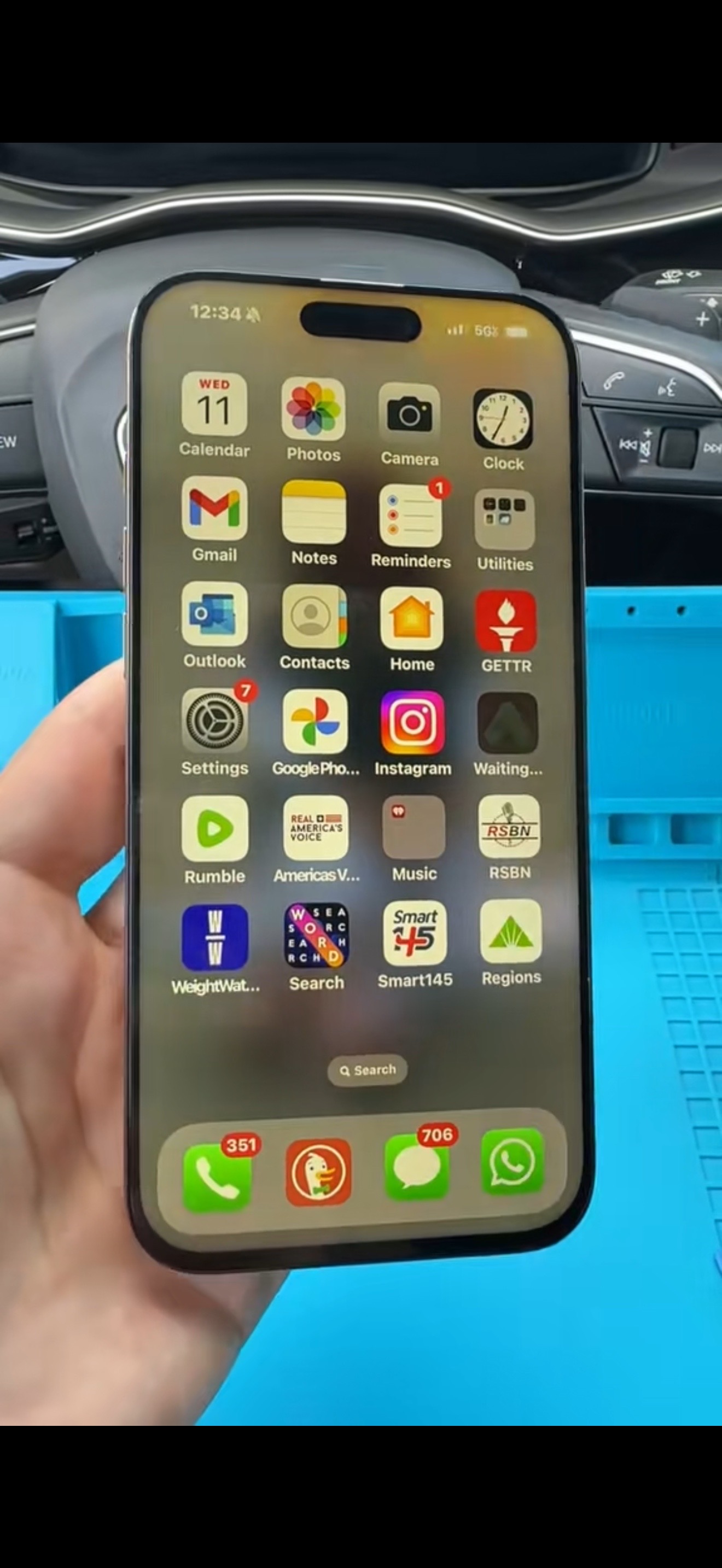 After repair: iPhone screen fully restored and working normally